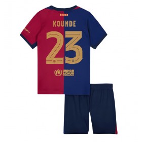 Dětské fotbalový komplet Barcelona Jules Kounde #23 Domácí košile 2024-25 Krátkým Rukávem